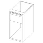 Open cupboard with drawer, 400x690 mm