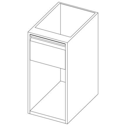 Open cupboard with drawer, 500x590 mm