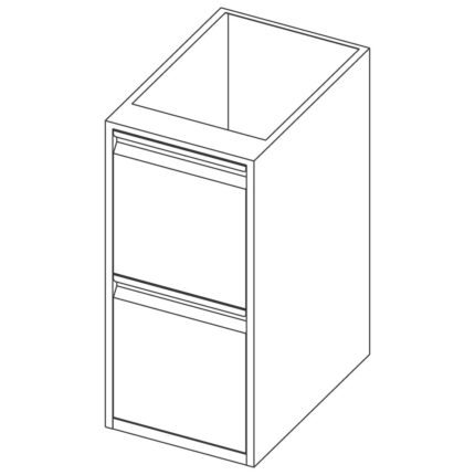 Cupboard with 2 drawers, 400x590 mm