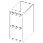 Cupboard with 2 drawers, 400x690 mm