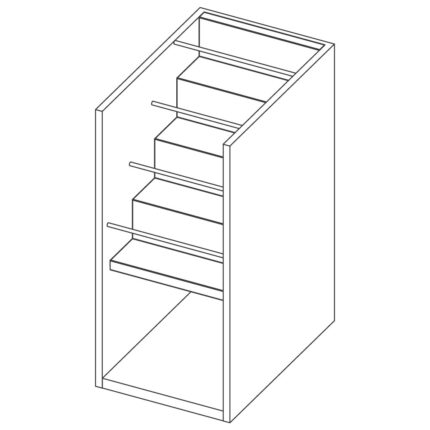 Open cupboard with bottle rack, 600x590 mm