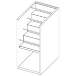 Open cupboard with bottle rack, 600x690 mm