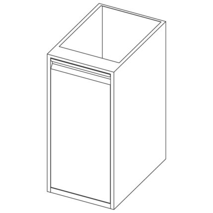 Element with extractable waste hopper, 400x590 mm