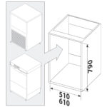 Housing for ice makers and glass washers, 650x690 mm