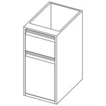 Cupboard with drawer and hinged door,400x590 mm