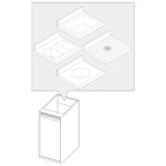 Cupboard with hinged door for sink units, 400x590 mm