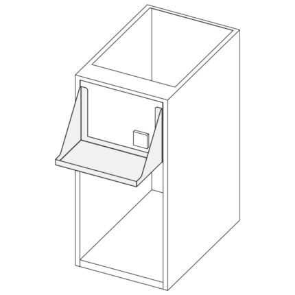 Open cupboard with blender holder and Schuko plug, 400x690 mm