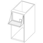 Open cupboard with blender holder and Schuko plug, 6000x690 mm