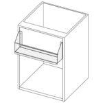 Open cupboard with bottle rack, 600x590 mm