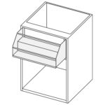 Open cupboard with double bottle rack, 600x690 mm