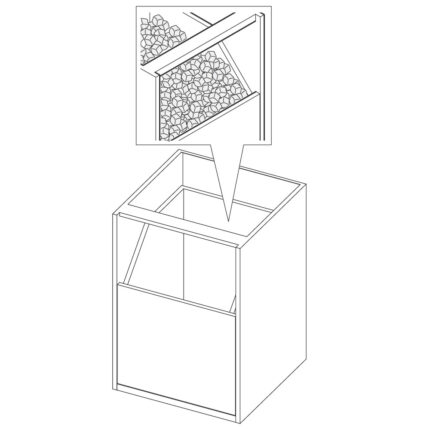 Element with ice bowl, 600x690 mm