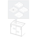 Cupboard with sliding doors for sink units, 1200x690 mm