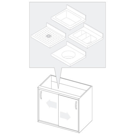 Cupboard with sliding doors for sink units, 1200x690 mm