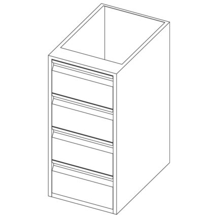 Cupboard with 4 drawers, 600x690 mm