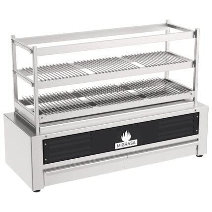 Robatayaki charcoal grill with 3 tiers (fixed), 800 mm
