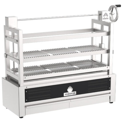 Robatayaki charcoal grill with 3 tiers (2 liftable), 623 mm