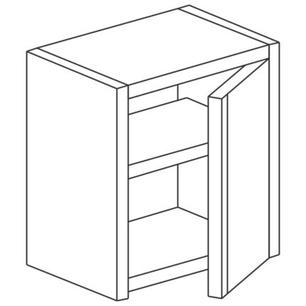 Wall cupboard with hinged door and middle shelf, 500x400 mm