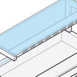 1-tier overshelf with straight glass, 1500x400 mm