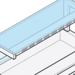 1-tier overshelf with straight glass + front breath-saving glass, 2000x400 mm