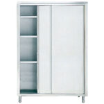 high cupboard with sliding doors and 3 shelves, 1900x700 mm