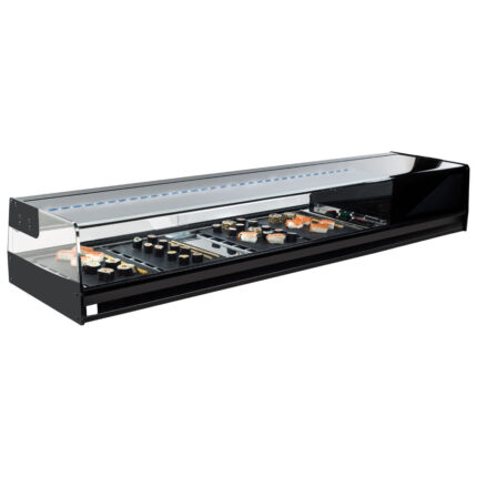 Sushi cooler display with straight glass front, 4x GN 1/3 h=40 mm