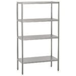 Shelving unit made of stainless steel with 4 shelves, 1100x500x1800 mm