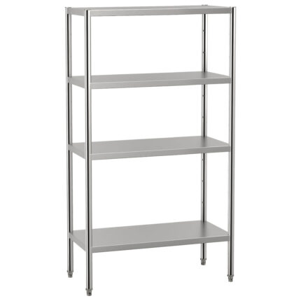 Shelving unit made of stainless steel with 4 shelves, 1700x500x1800 mm