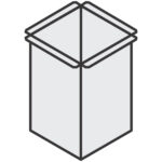 Stainless steel bin for waste hopper, 450x400x450 mm