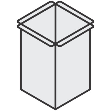 Stainless steel bin for waste hopper, 450x400x600 mm