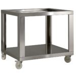 Imitation stainless steel support for 2xGL6/33, with wheels, 2 with brakes