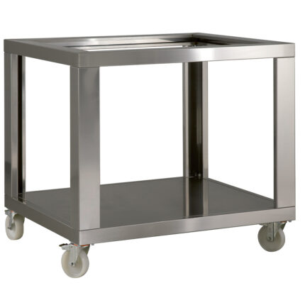 Imitation stainless steel support for 2xGL6/33, with wheels, 2 with brakes