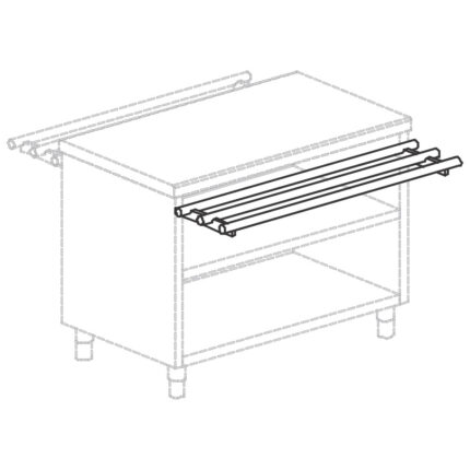 Kit of tray slides, to transform element in island element, 1200 mm