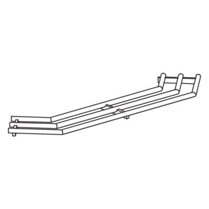 Fixed tray slide, tube model, for external corner 90°