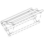 Tilting linear tray slide, tube model, 1200 mm