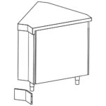 Snap-on front plinth for internal corner, 90°