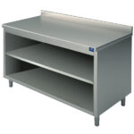 Neutral work cupboard, open, with upstand, 1500x600 mm