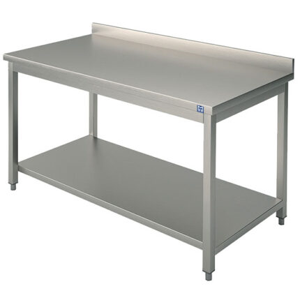 Work table with shelf and upstand, 700x800 mm