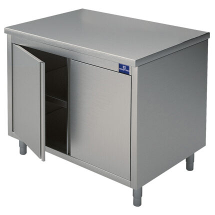 Neutral work cupboard with one hinged door, without upstand, 600x600 mm