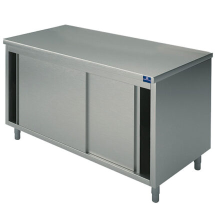 Neutral work cupboard with sliding doors, without upstand, 1200x800 mm