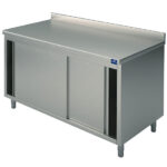 Neutral work cupboard with sliding doors and upstand, 1900x600 mm