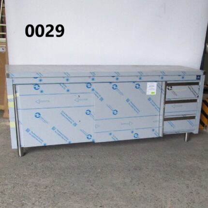 Neutral work cupboard with drawer unit on the right side, without upstand, 2000x600 mm - DAMAGED