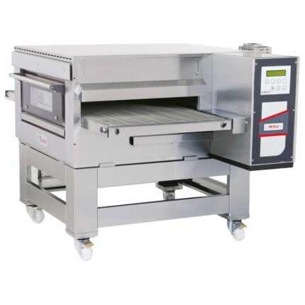electric ventilated tunnel oven with support on castors, digital, max 300 pizzas/h