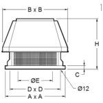roof extractor with 2 speeds, 17800 m³/h