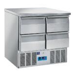 Refrigerated preparation counter with 4 drawers, +2°/+10°C