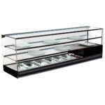 Tapas cooler display with straight glass front and 2 glass shelves, 8x GN 1/3 h=40 mm