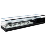 Tapas cooler display with straight glass front and 1 glass shelf, 6x GN 1/3 h=40 mm