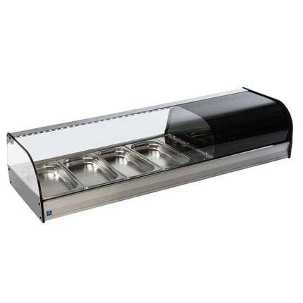 Tapas cooler display with curved glass front, 4x GN 1/3 h=40 mm