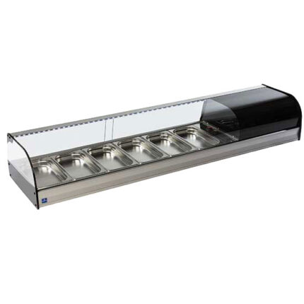 Tapas cooler display with curved glass front, 6x GN 1/3 h=40 mm