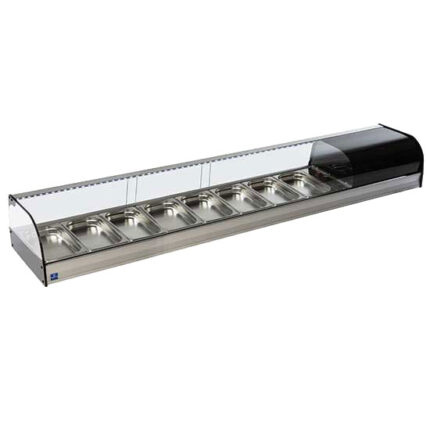 Tapas cooler display with curved glass front, 8x GN 1/3 h=40 mm