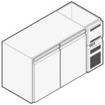 Refrigerated beverage counter with 2 doors, 1510x690 mm, +2°/+10°C